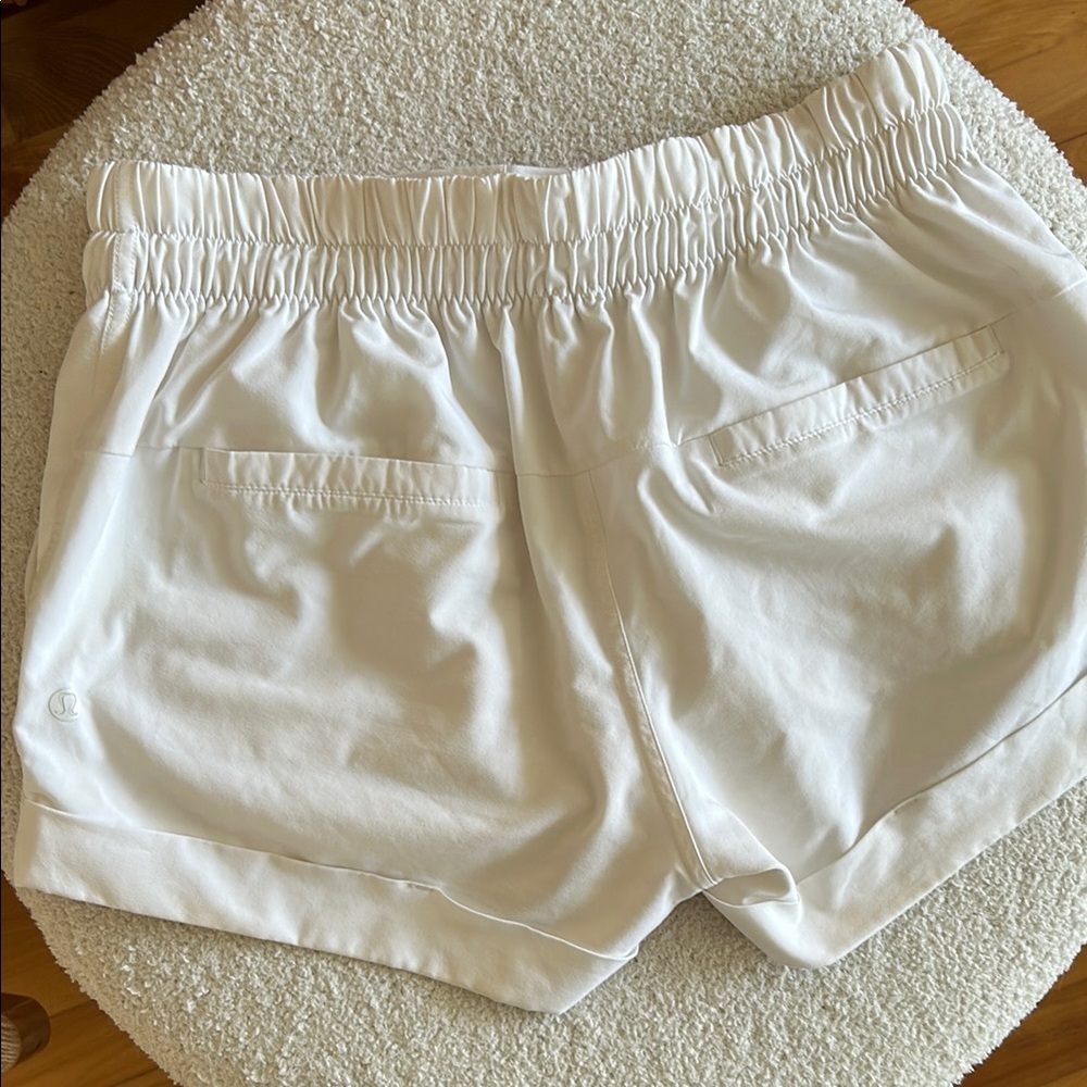 White Lululemon Drawstring Shorts - Picture 2 of 4